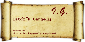 Istók Gergely névjegykártya